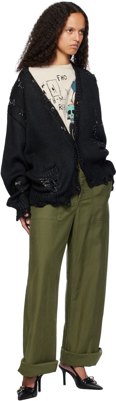 Пуловер R13 R13 Distressed Boyfriend Cardigan Черно | R13WY249 Y170A, 3