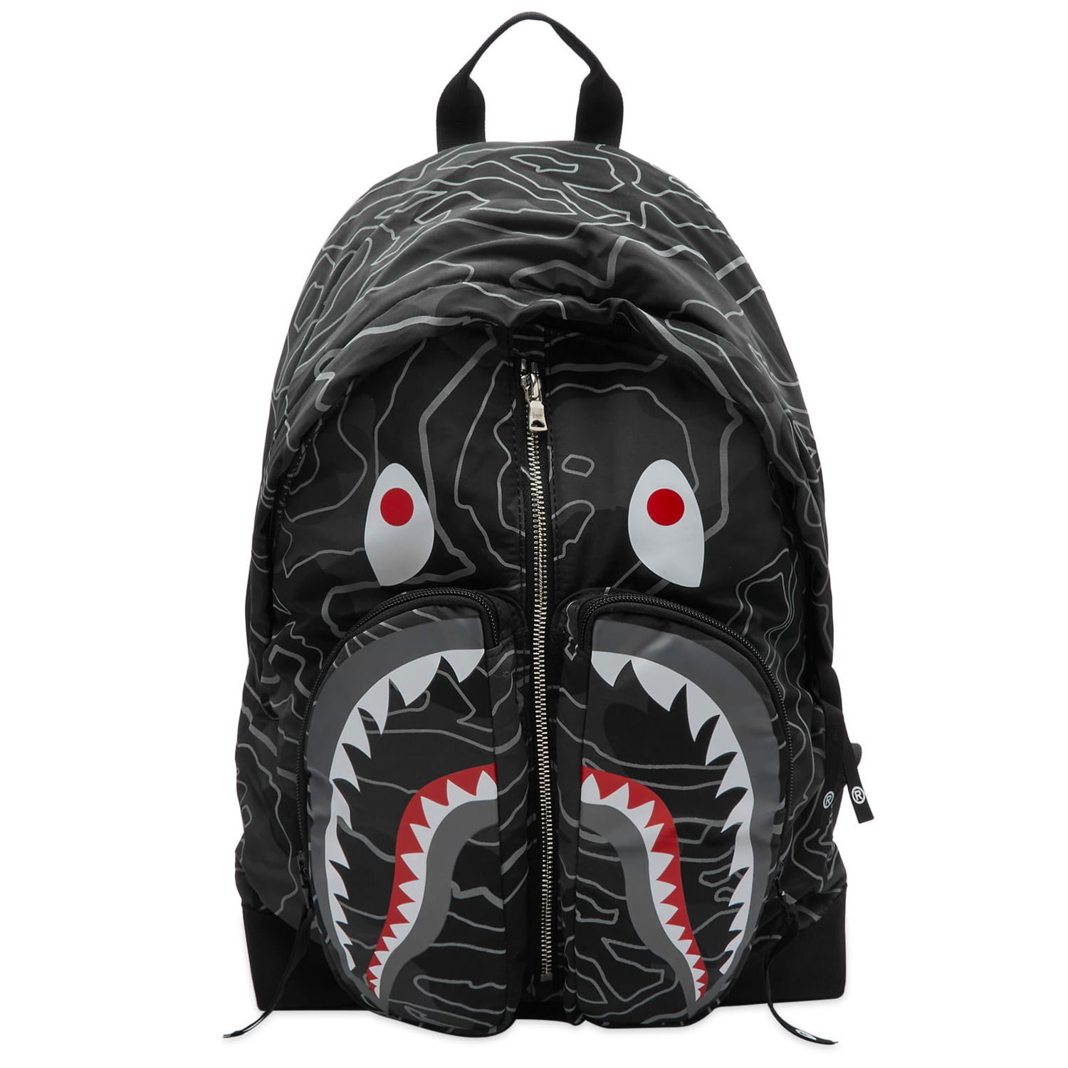 Раница BAPE Layered Line Camo Shark Day Pack Черно | 001BAJ801002M-BLK, 0