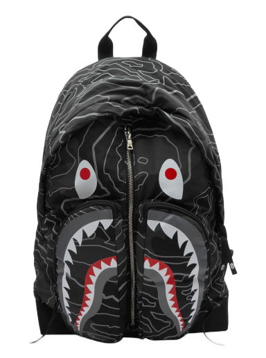 Раница BAPE Layered Line Camo Shark Day Pack Черно | 001BAJ801002M-BLK