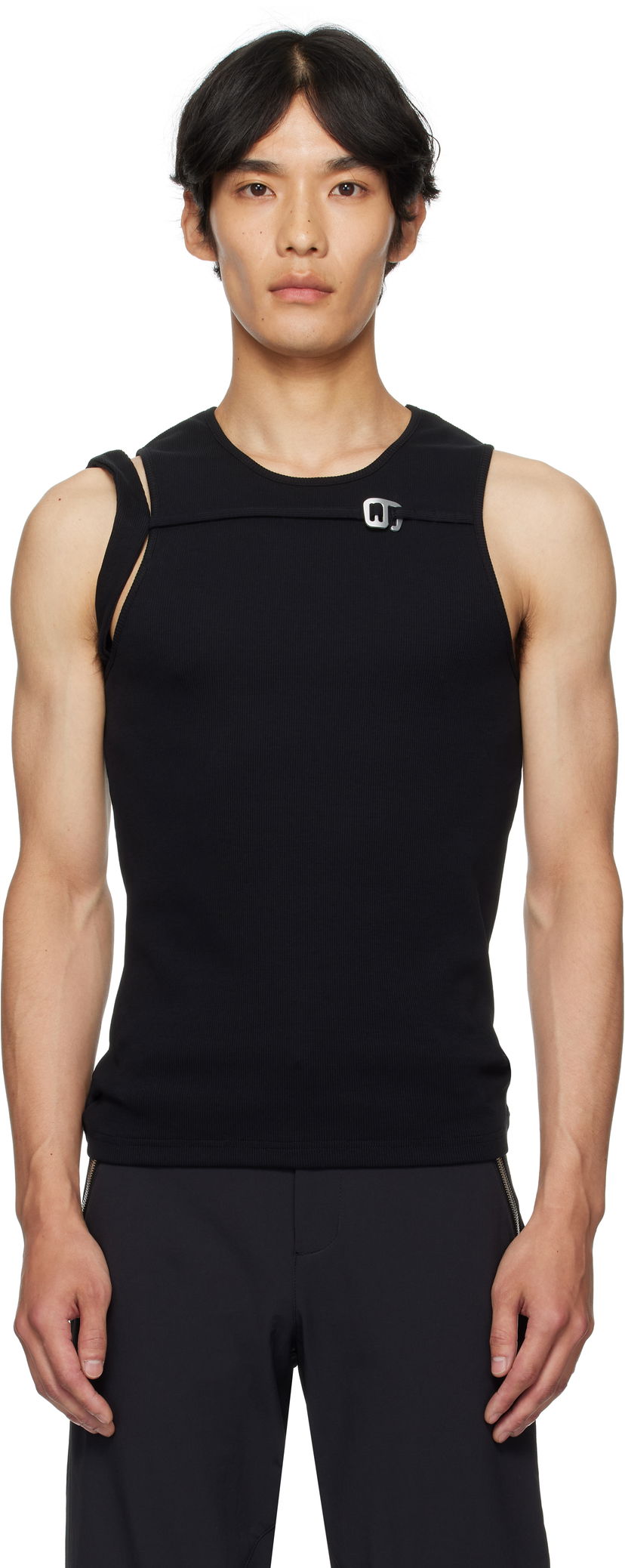 Потник HELIOT EMIL Gregaria Ribbed Tank Top with Metal Clip Черно | PREAW25_M_09_118_BLK01