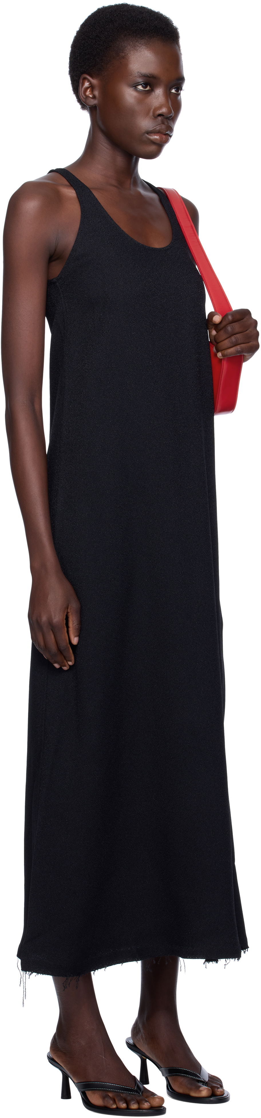 Pокля TOTEME TOTEME Scoop-Neck Sablé Midi Dress Черно | 243-WRD4142-FB0240, 1