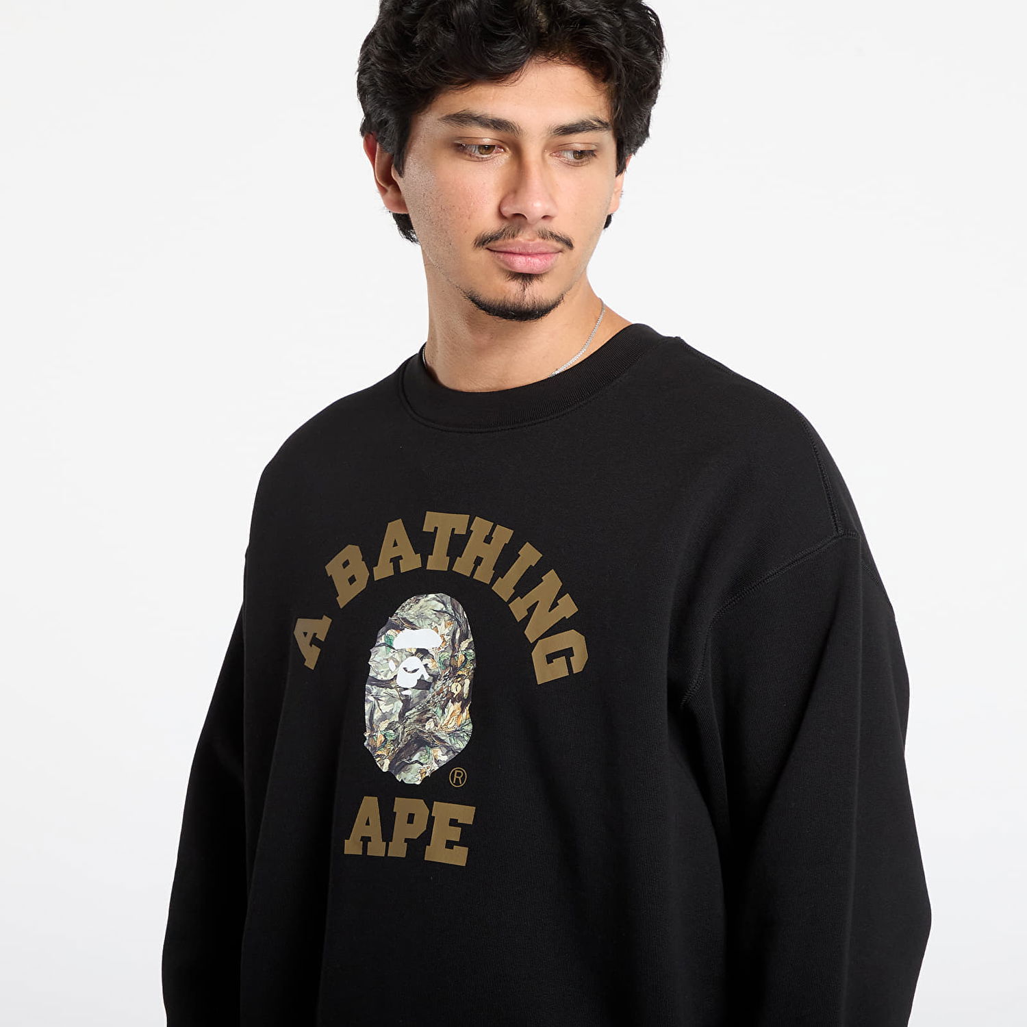 Суитчър BAPE Tree Edge Camo College Relaxed Fit Crewneck Sweatshirt Черно | 001SWL801301MBLK, 1