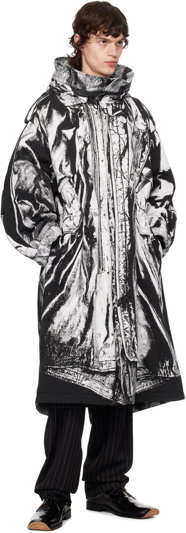 Дъждобран Jean Paul Gaultier Jean Paul Gaultier Trompe-L'œil Print Hooded Coat Черно | 25/33-F-MA032I-C570-0001, 3
