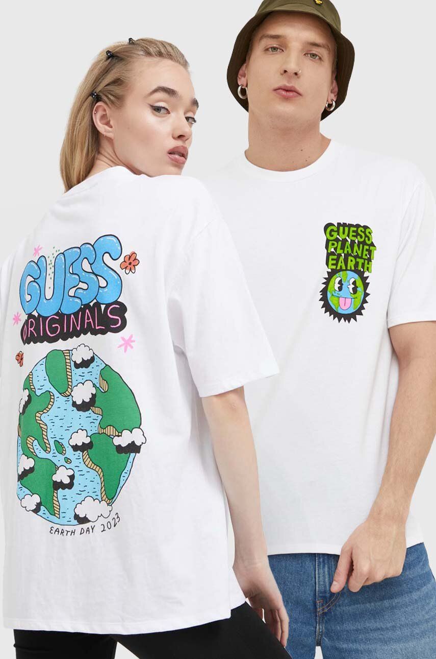 Тениска GUESS Eco Earth Day Planet Tee Бяло | M3GI51KBQN2, 0