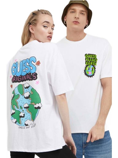 Тениска GUESS Eco Earth Day Planet Tee Бяло | M3GI51KBQN2