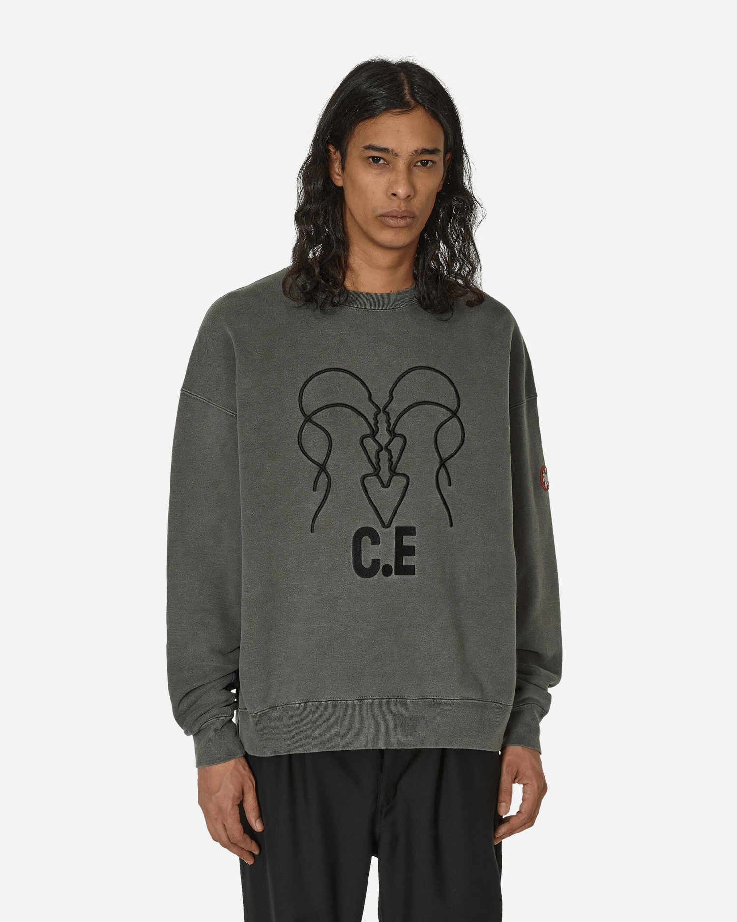 Суитчър Cav Empt Overdye Wb Headsx4 C.E Crewneck Sweatshirt Charcoal Сиво | CES25CS02 CHCL, 1