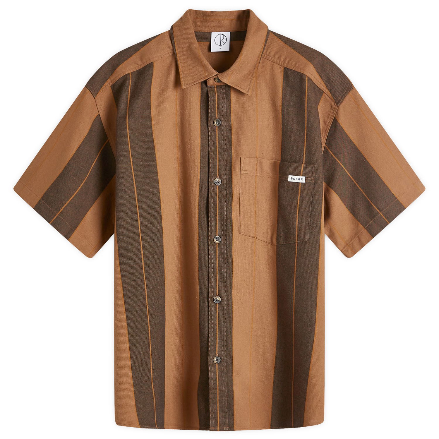 Риза Polar Skate Co. Mitchell Strip Short Sleeve Shirt Brown Stripe Кафяво | PSC-F24-43, 0