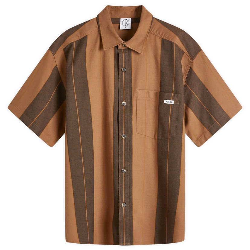 Риза Polar Skate Co. Mitchell Strip Short Sleeve Shirt Brown Stripe Кафяво | PSC-F24-43