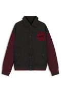 HUGO x RB regular-fit varsity-style jacket with bull graphics