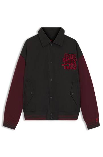 Яке бомбър BOSS HUGO x RB regular-fit varsity-style jacket with bull graphics Многоцветен | 50549448, 0