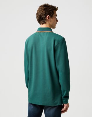 Поло тениска Wrangler Wrangler Long Sleeve Regular Polo Shirt Зелено | 112371507:XXL, 0
