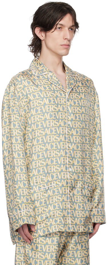 Пижама Versace Versace Allover Print Pyjama Shirt Синьо | 1005376_1A07866, 1