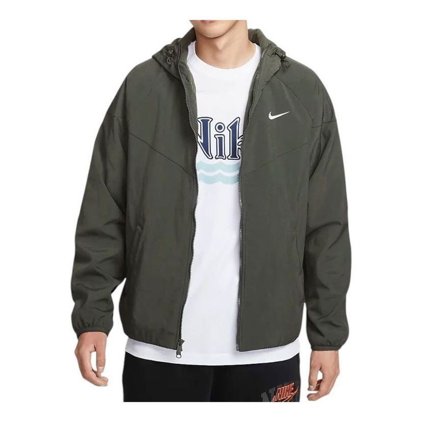 Яке бомбър Nike Men's Woven Hooded Jacket Зелено | HV1065-007