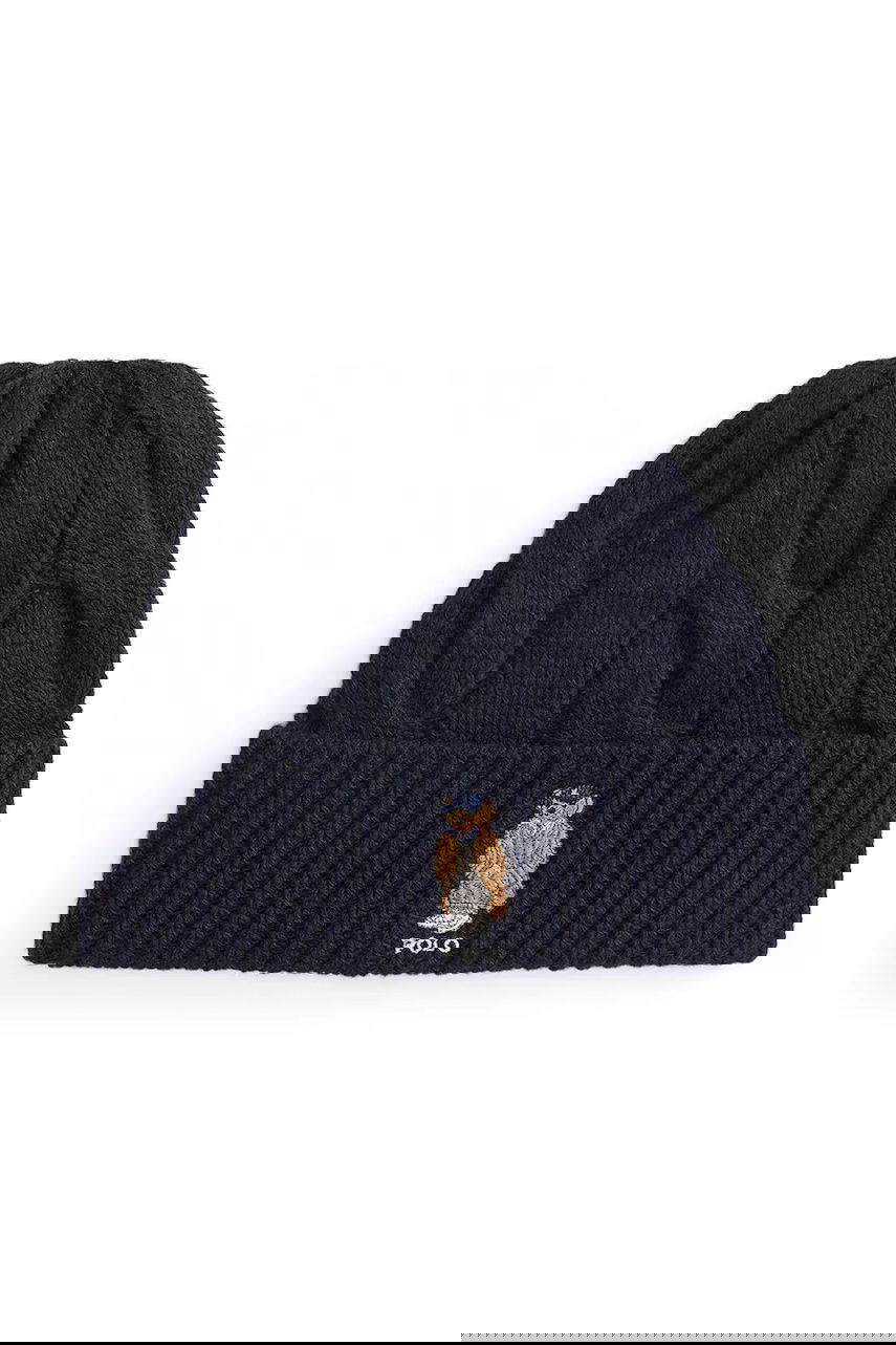 Шапка Polo by Ralph Lauren Polo Ralph Lauren Cable-Knit Beanie with Polo Bear Тъмно синьо | 455981433, 0
