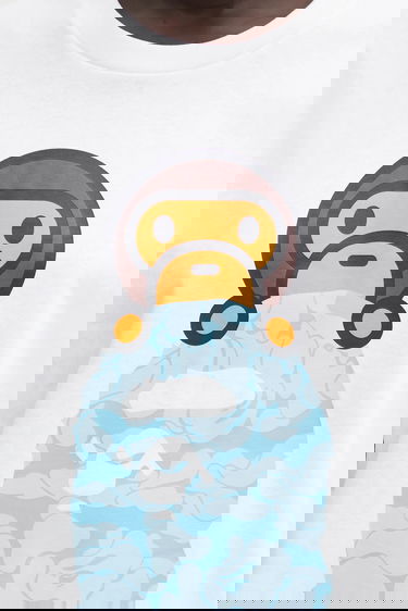 Тениска BAPE T-Shirt Solid Camo Milo On Ape Head Бяло | 002TEL302021L, 3