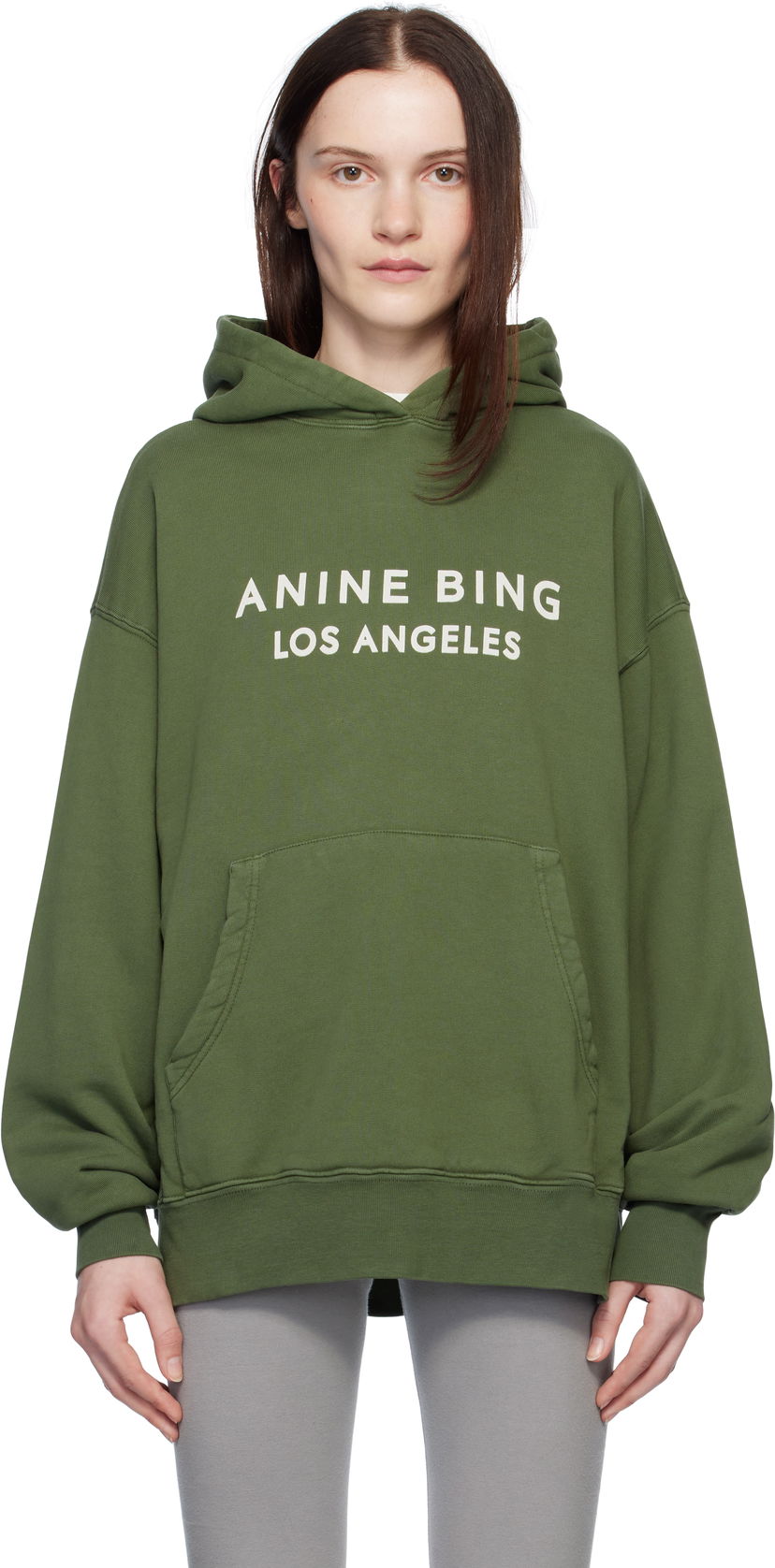 Суитчър Anine Bing 'Alto' Hoodie Зелено | A-08-10291-GEE31