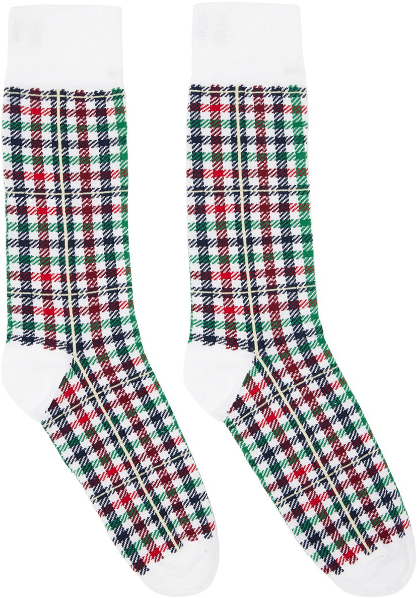 Чорапи Thom Browne Multicolor Gingham Check Socks Сиво | MAS186A-Y3012