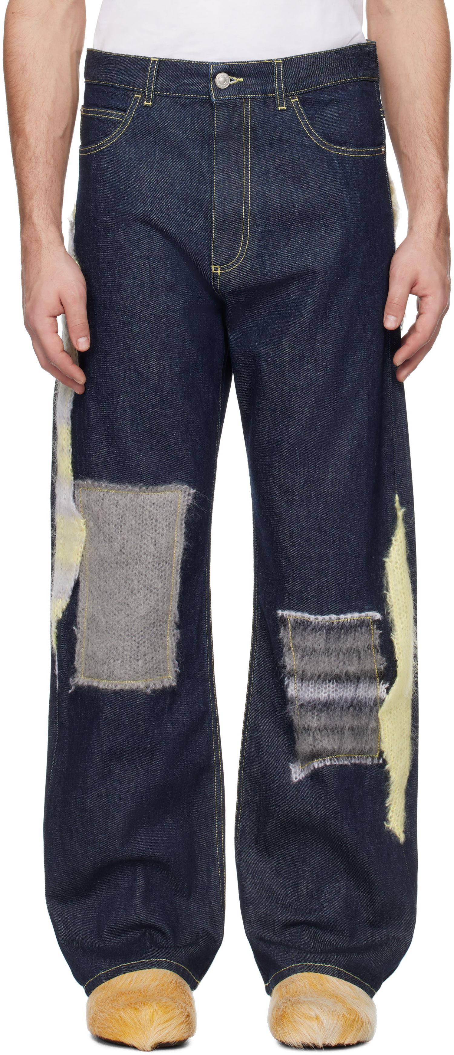 Дънки Marni Marni Wool Patched Bull Denim Jeans Синьо | PUJU0021LX USCX27, 0