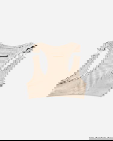 Сутиен Jean Paul Gaultier Jean Paul Gaultier Ribbed Metal Hardware Logo Patch Bra Top Бежово | 26-01-W-TO430-J014 63, 2