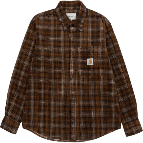 Риза Carhartt WIP Brown Checkered Corduroy Button-Up Shirt Кафяво | I029442, 0