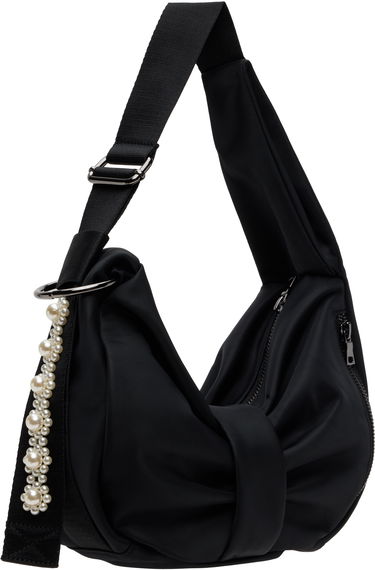 Чанта през рамо Simone Rocha Simone Rocha Mini Pearl-Embellished Sling Bow Bag Черно | BAG198B 0761, 1