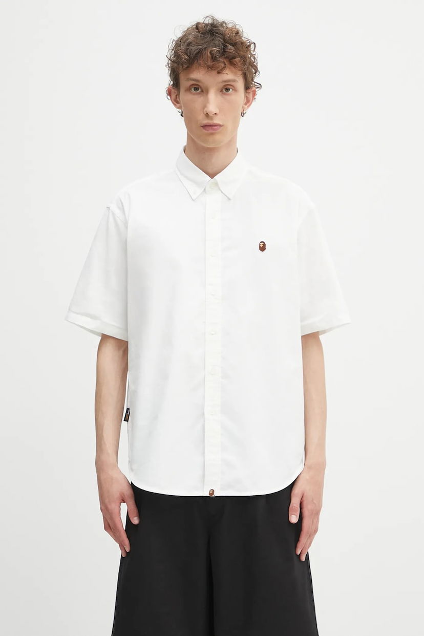 Риза BAPE A Bathing Ape One Point Oxford Relaxed Button-Down Shirt Бяло | 1L30132301