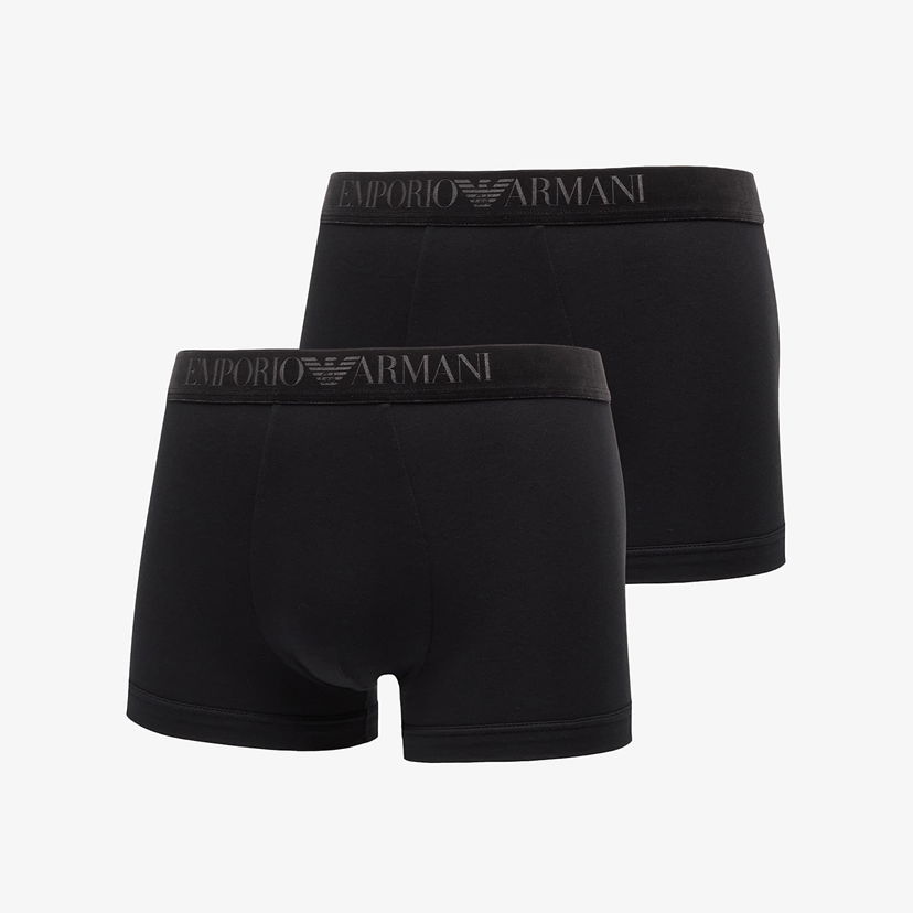 Боксерки Emporio Armani Bottom Trunk 2-Pack Black/ Black Черно | EM000253AF15005MC005