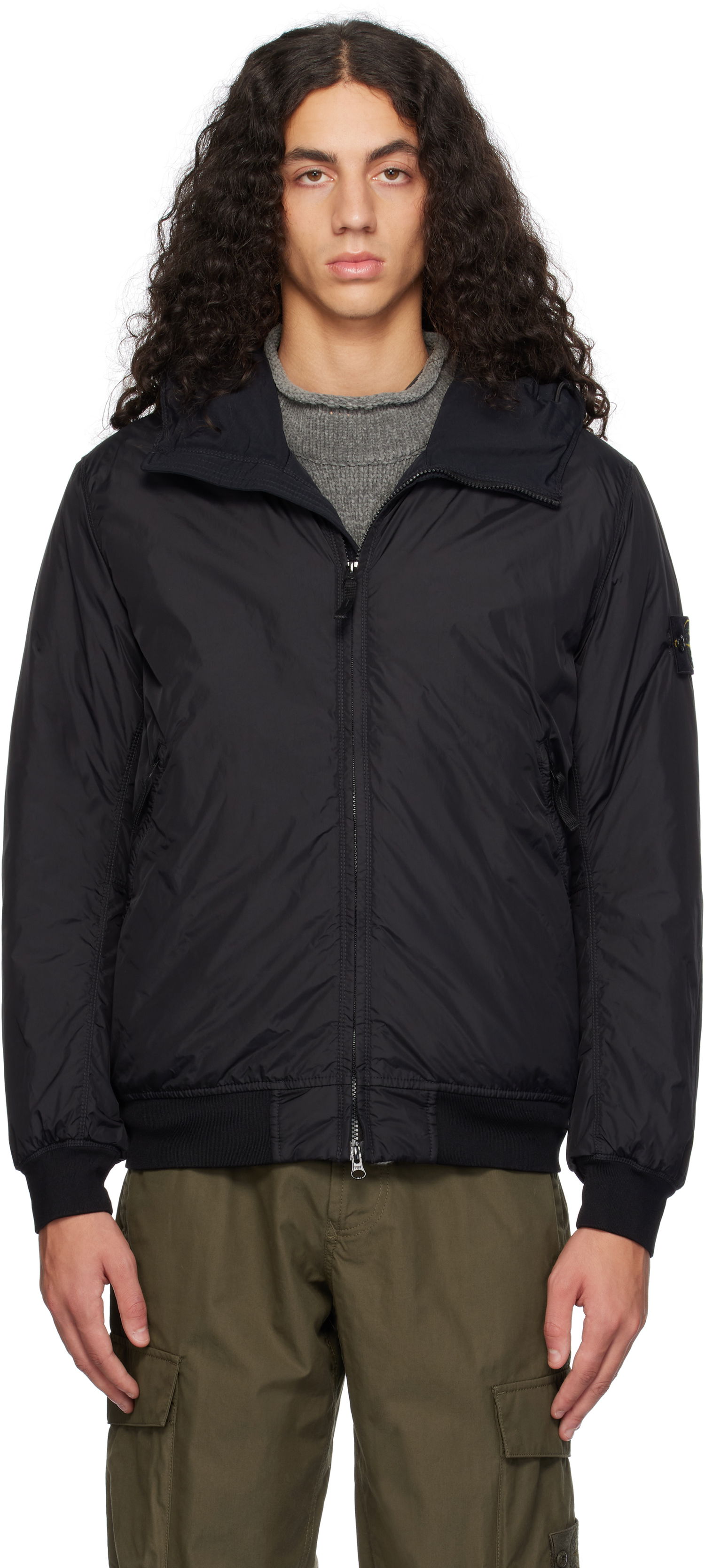 Яке бомбър Stone Island Crinkle Reps R-NY Bomber Jacket Черно | 811540823, 0