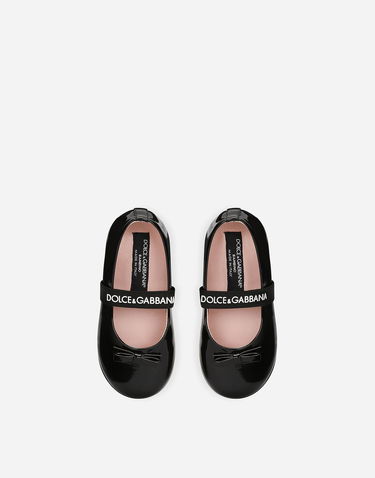 Кецове и обувки Dolce & Gabbana Patent Leather Ballet Flats With Bow For First Steps Черно | D20093A483180999, 3
