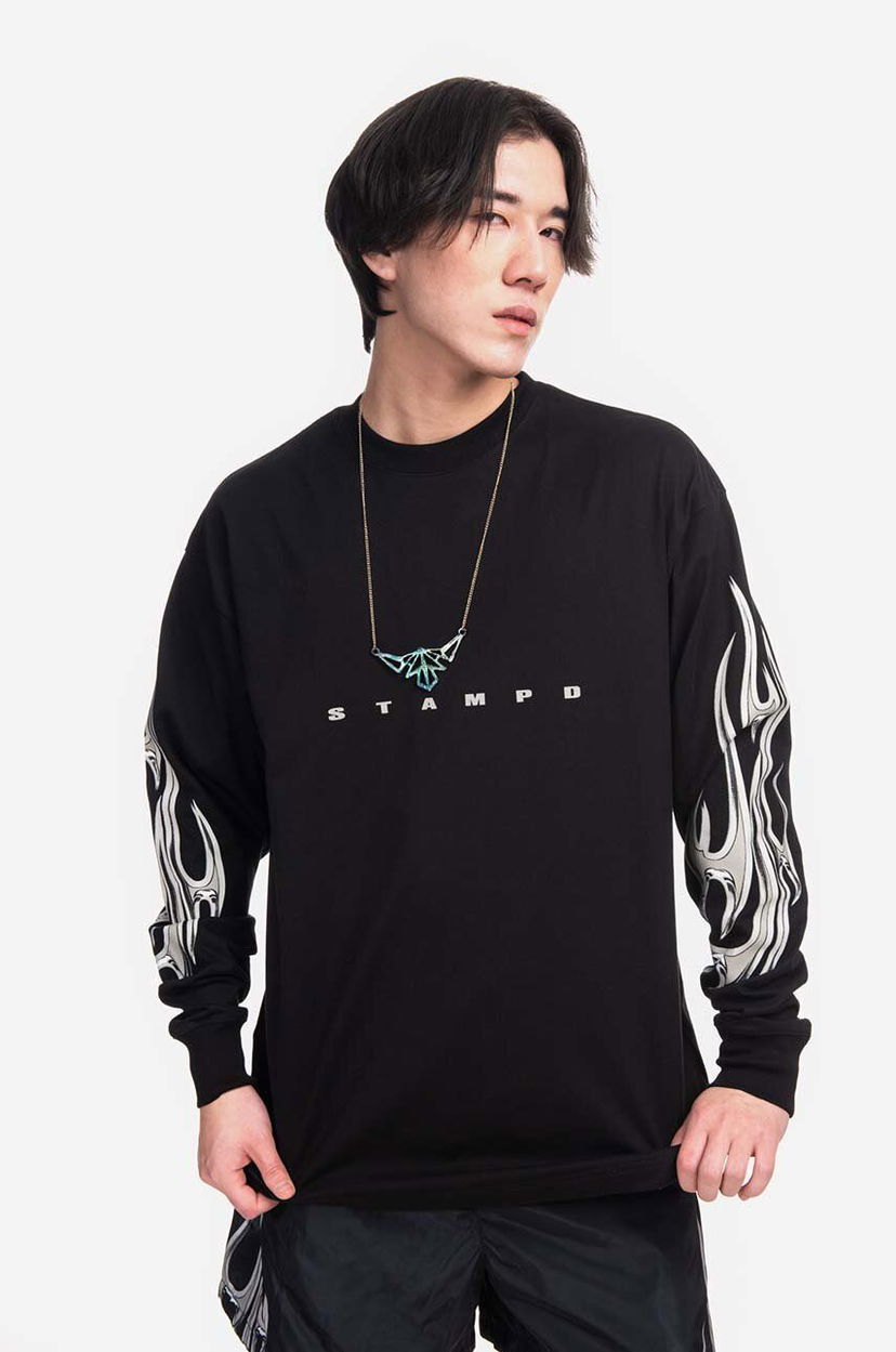 Тениска Stampd Long Sleeve T-shirt With Print Черно | SLA.M3102LT