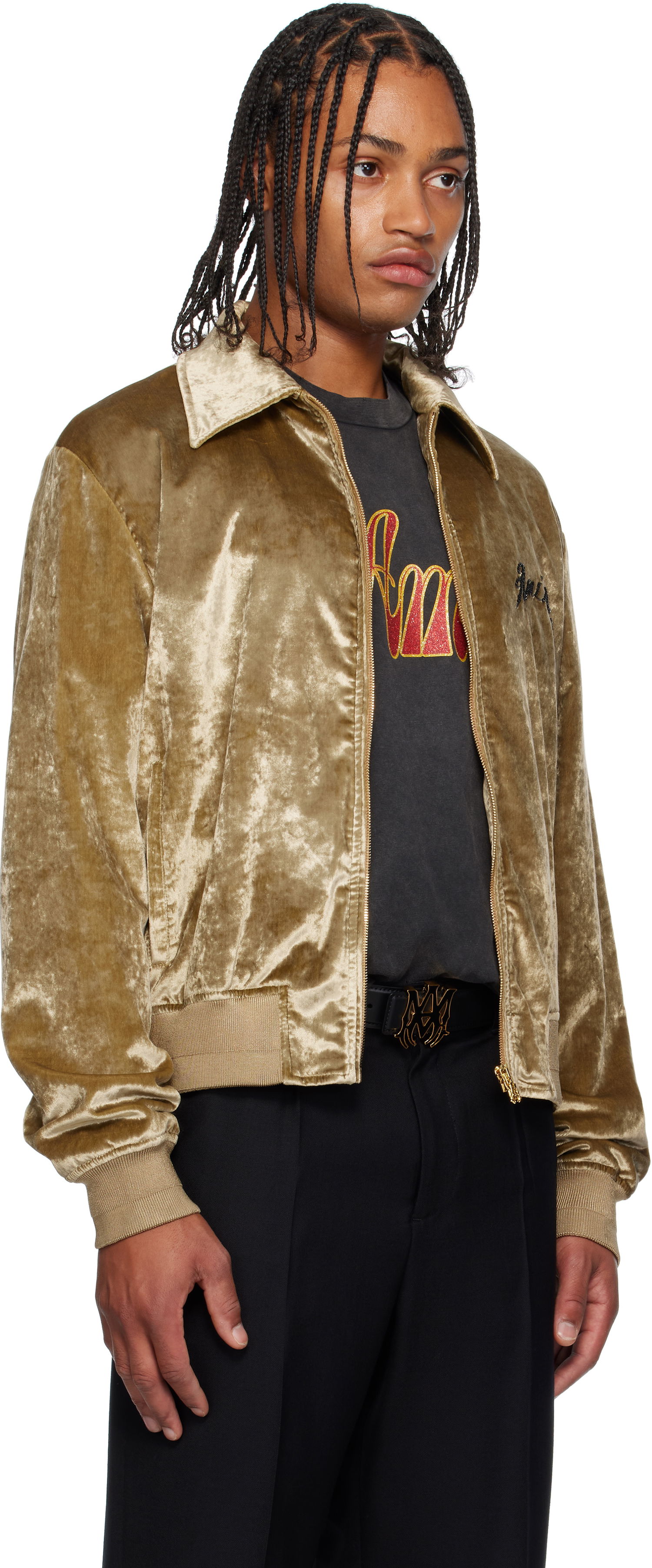 Яке AMIRI AMIRI Dragon Velvet Jacket Бежово | AMOUBB1054, 1