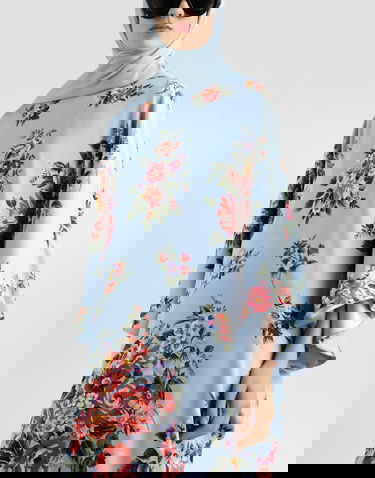 Pокля Dolce & Gabbana Dolce & Gabbana Flower Bouquet-print Long Charmeuse Dress Collection Многоцветен | F610QTFSA8PHC5ZO, 3