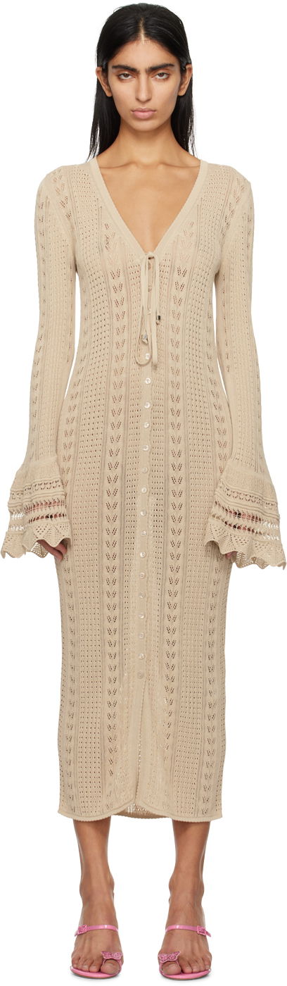 Pокля Blumarine Knit Midi Dress Бежово | P422A452A, 0