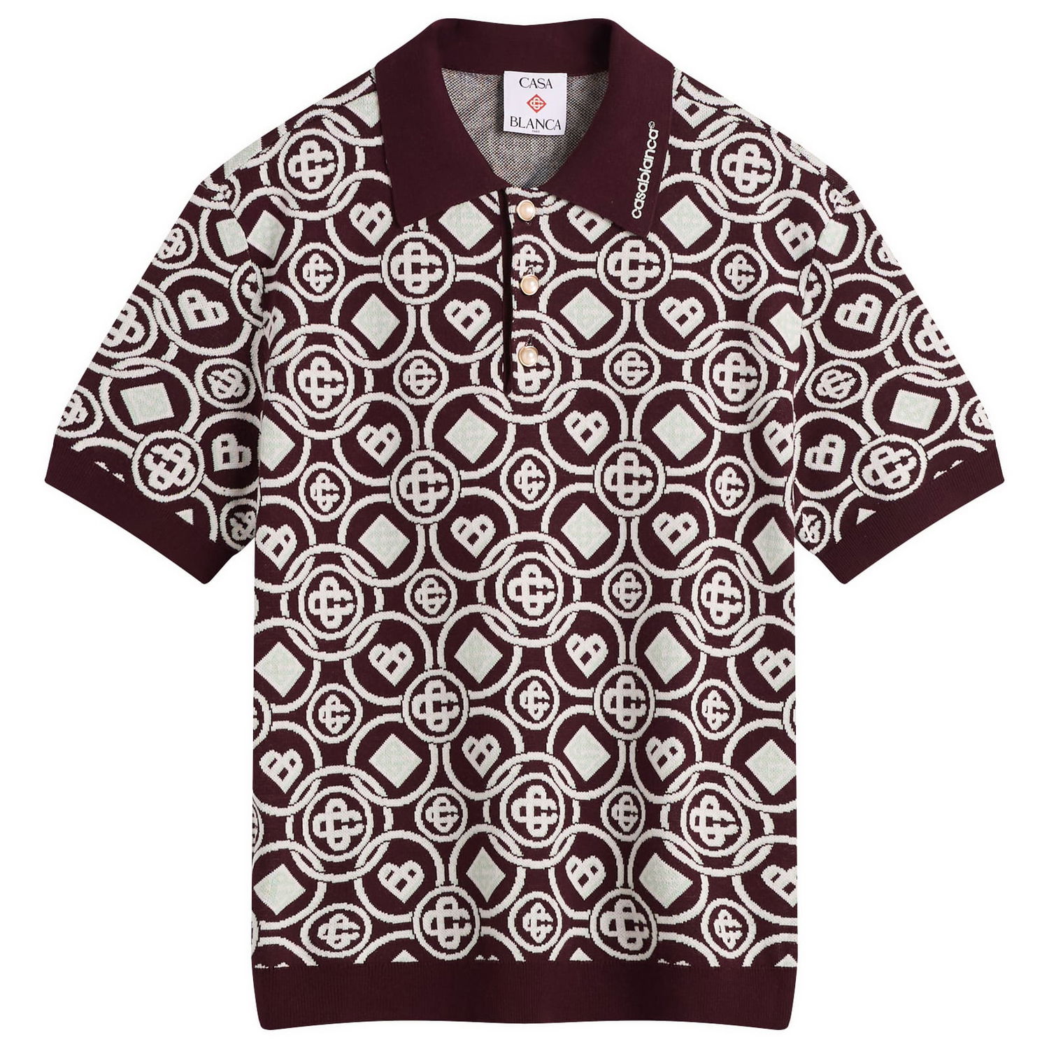 Поло тениска Casablanca Casablanca Monogram Polo, Size Large Бургунди | M-AW25-KW-1092-01, 0