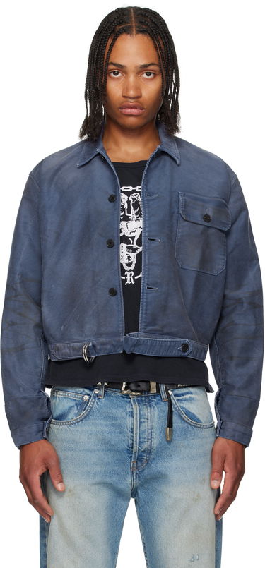 Яке Enfants Riches Déprimés Enfants Riches Déprimés Denis Cropped Button-Up Jacket Синьо | 030-529, 0