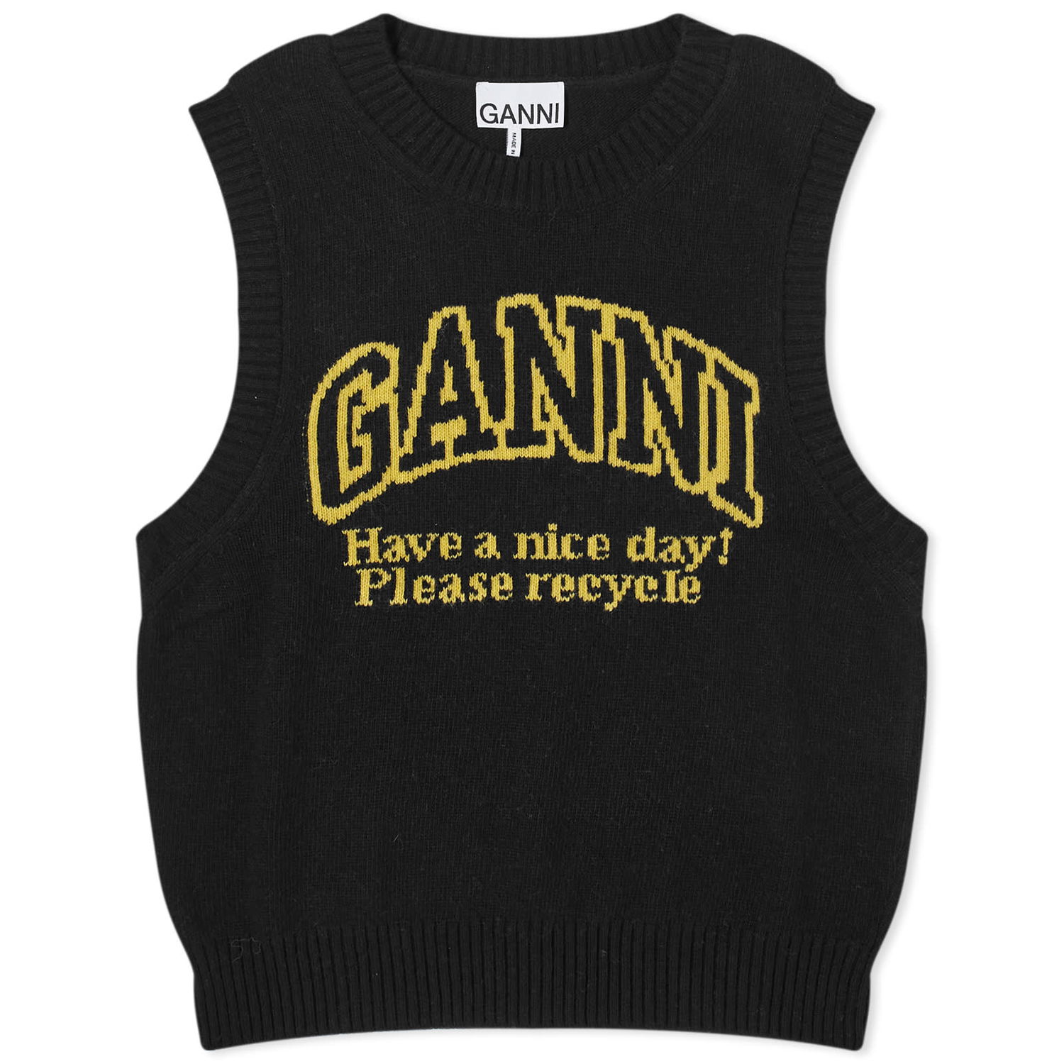 Пуловер GANNI Graphic O-Neck Vest Черно | K2091-99, 0