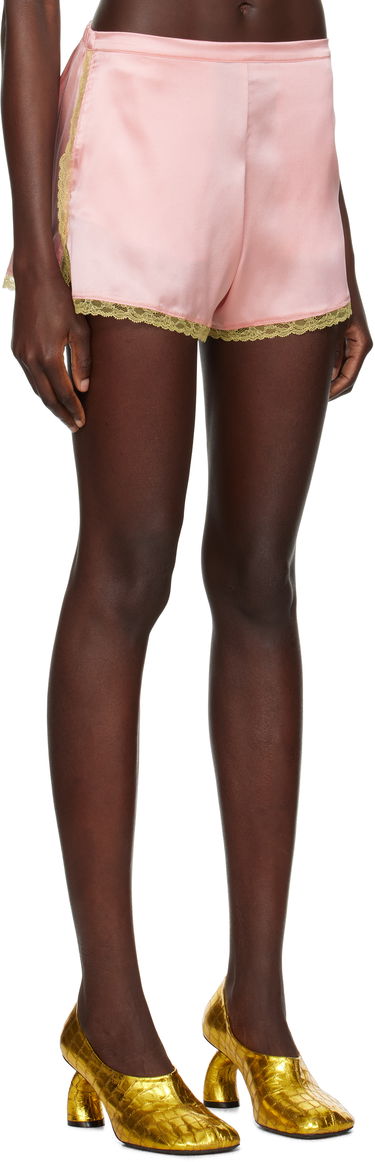 Къси панталони Dries Van Noten Dries Van Noten Silk Lace Trim Mini Shorts Розово | 251-010911-1032, 1