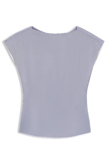 Потник BOSS Slim Fit Satin Blouse with Draped Neckline Сиво | 50541815, 0
