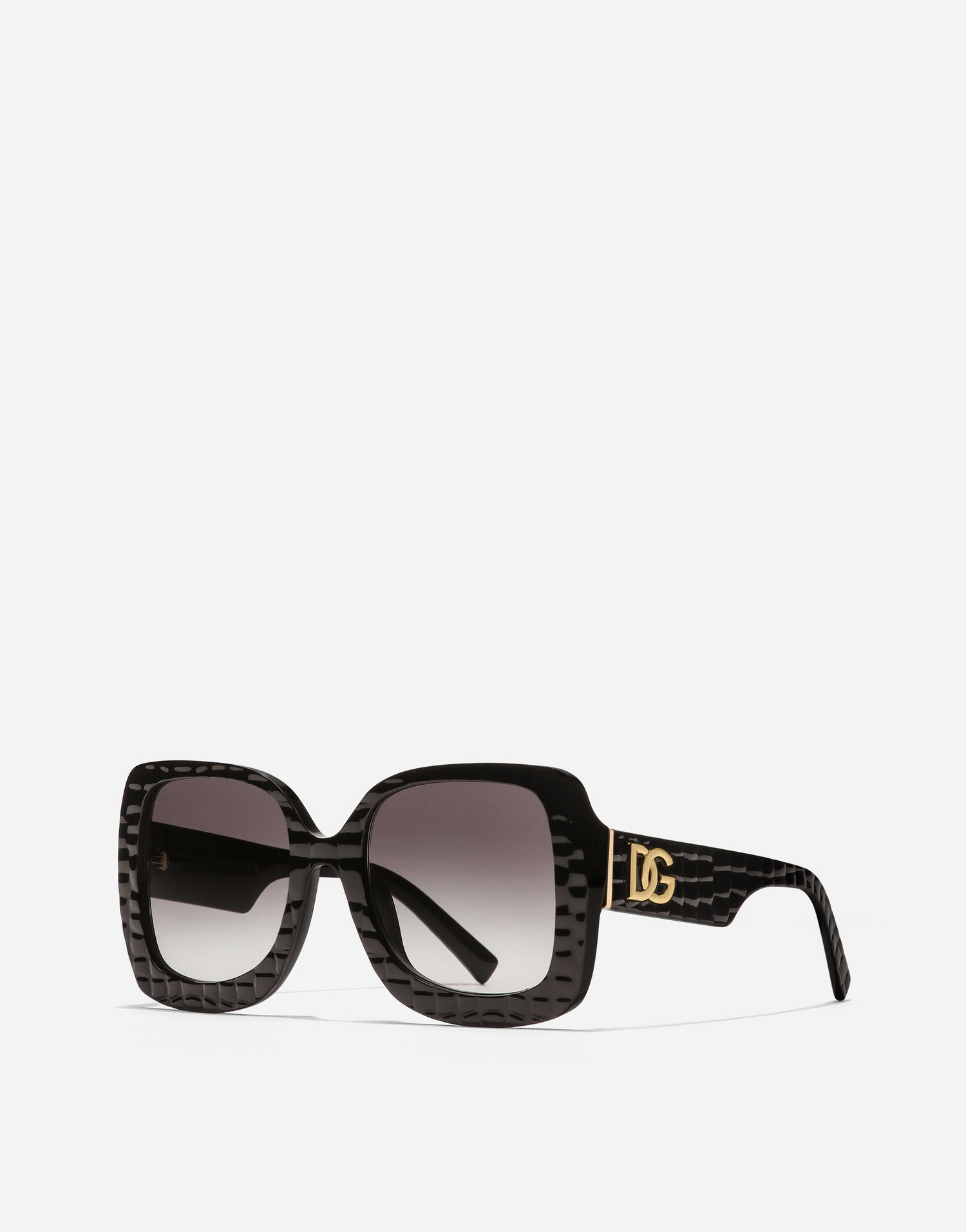 Слънчеви очила Dolce & Gabbana Oversized Square Crossed Textured Gradient Sunglasses Черно | VG4513VP88G9V000, 1