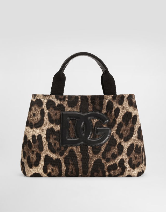 Leo-print Canvas Shopping Bag Onesize