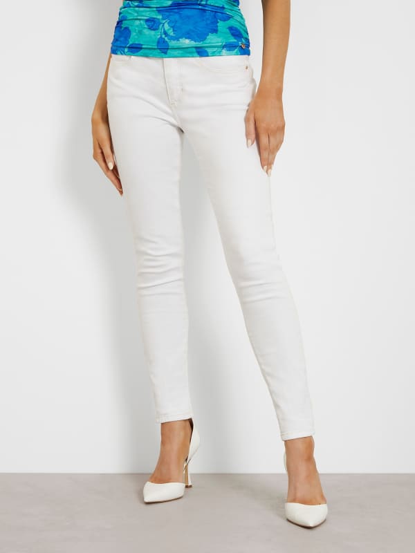 Панталони и дънки GUESS Mid Rise Skinny Denim Pant Бяло | W4GA34D4PV3, 0