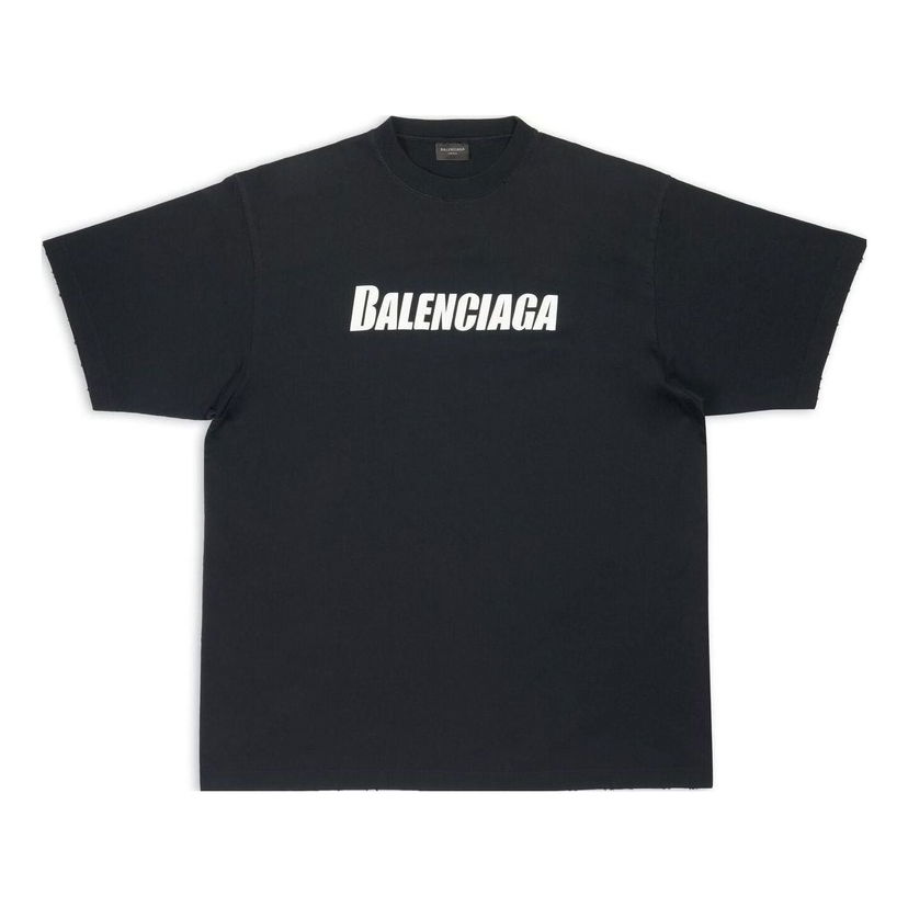 Тениска Balenciaga Balenciaga Caps Boxy Fit T-Shirt Черно | 651795TNVL11070