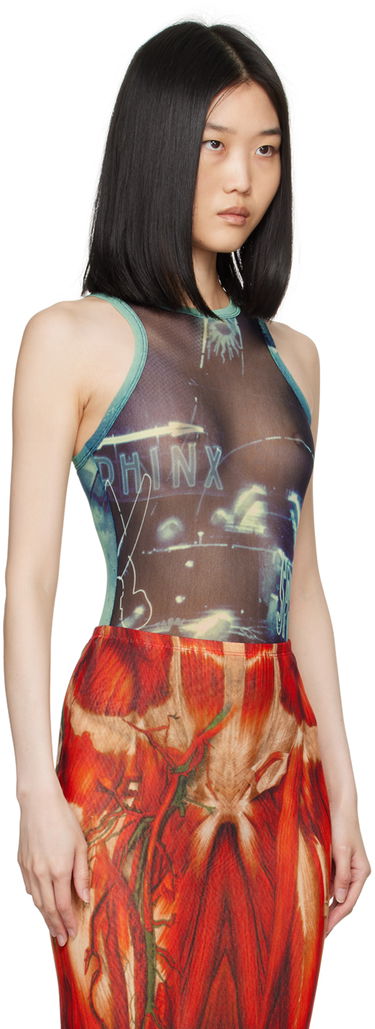 боди Jean Paul Gaultier Gaultier 'The Pigalle' Printed Bodysuit Синьо | 24/30-F-BD044-T552-59560100, 1