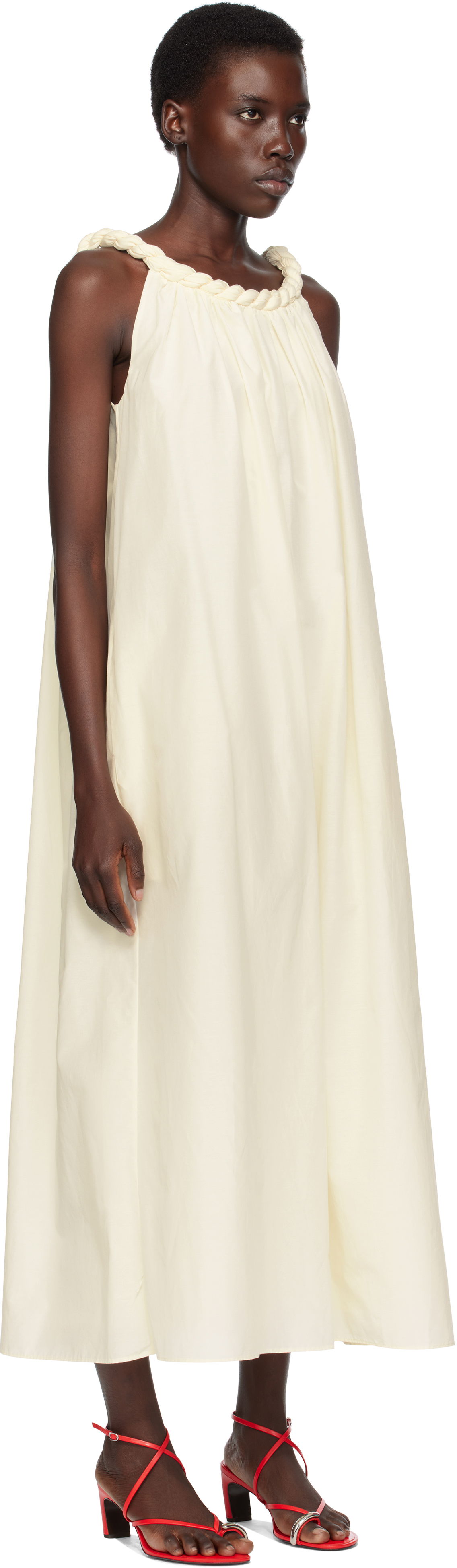 Pокля Loulou de Saison Loulou de Saison Kika Maxi Dress Бяло | KIKA, 1