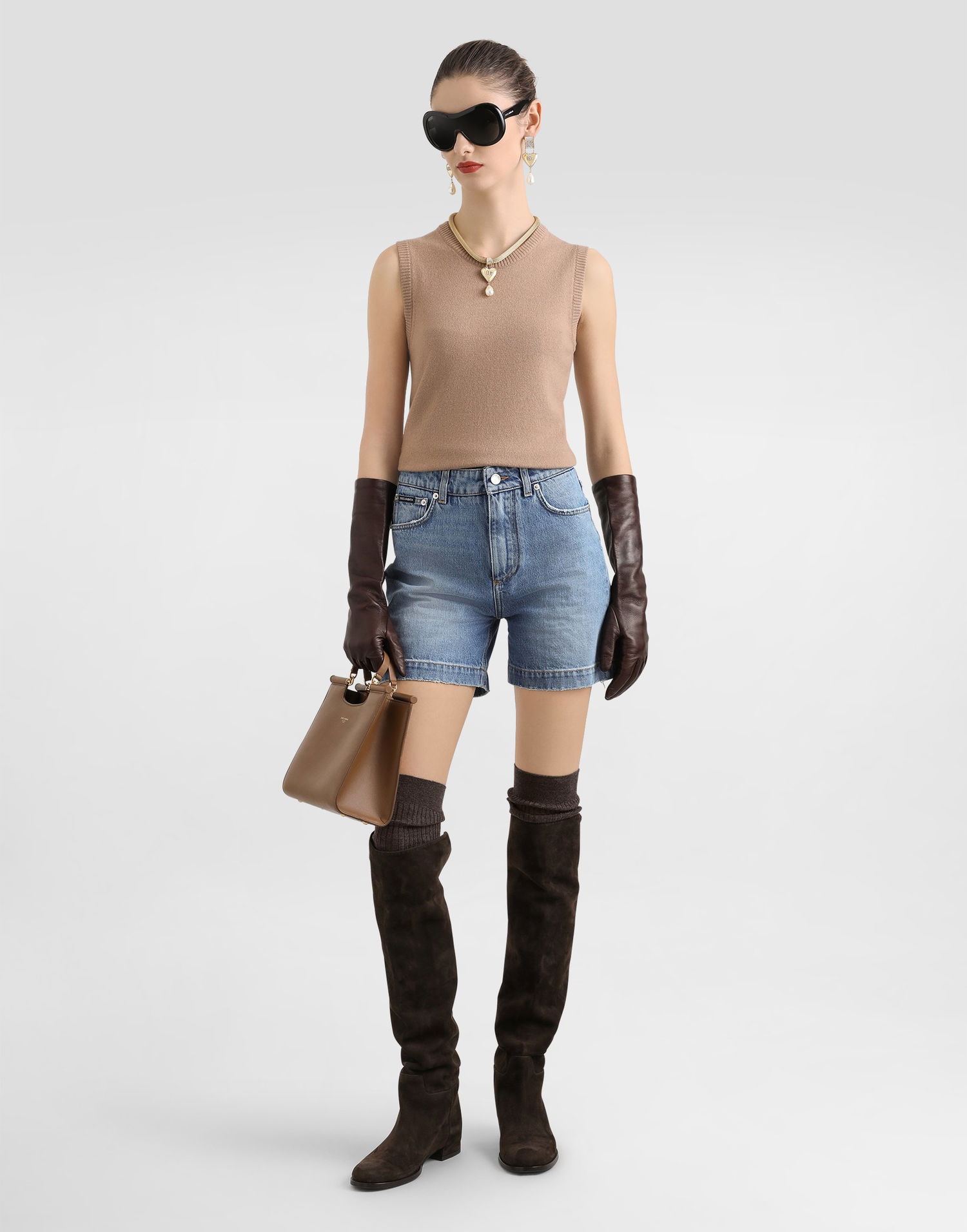 Пуловер Dolce & Gabbana Dolce & Gabbana Cashmere Sleeveless Sweater Бежово | FXT61ZJDVC2M2186, 1