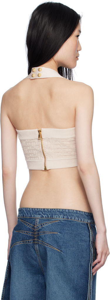 Потник Balmain Labyrinth Monogram Tank Top Бежово | EF1AA025KI02, 2