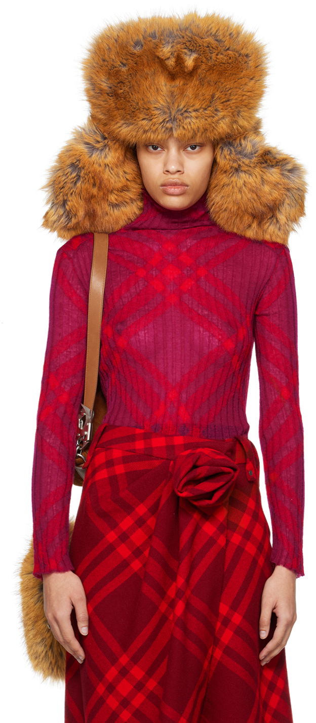 Пуловер Burberry Check Turtleneck Розово | 8076508, 0