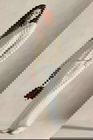 Пуловер Polo by Ralph Lauren Wool Cable-Knit V-Neck Sweater Бяло | 211972127, 2