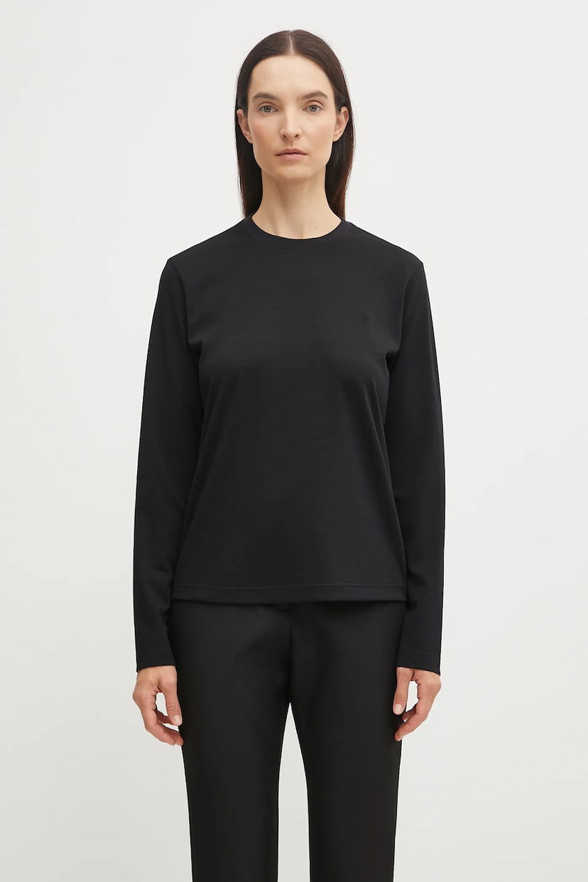 Тениска Y-3 Y-3 Regular Wool Long Sleeve T-Shirt Черно | JX2291