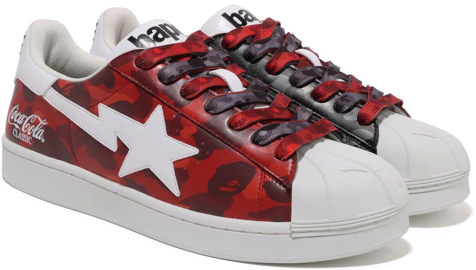 Кецове и обувки BAPE Coca-Cola x Skull Sta "Red Black" Червено | 1J73191917, 0
